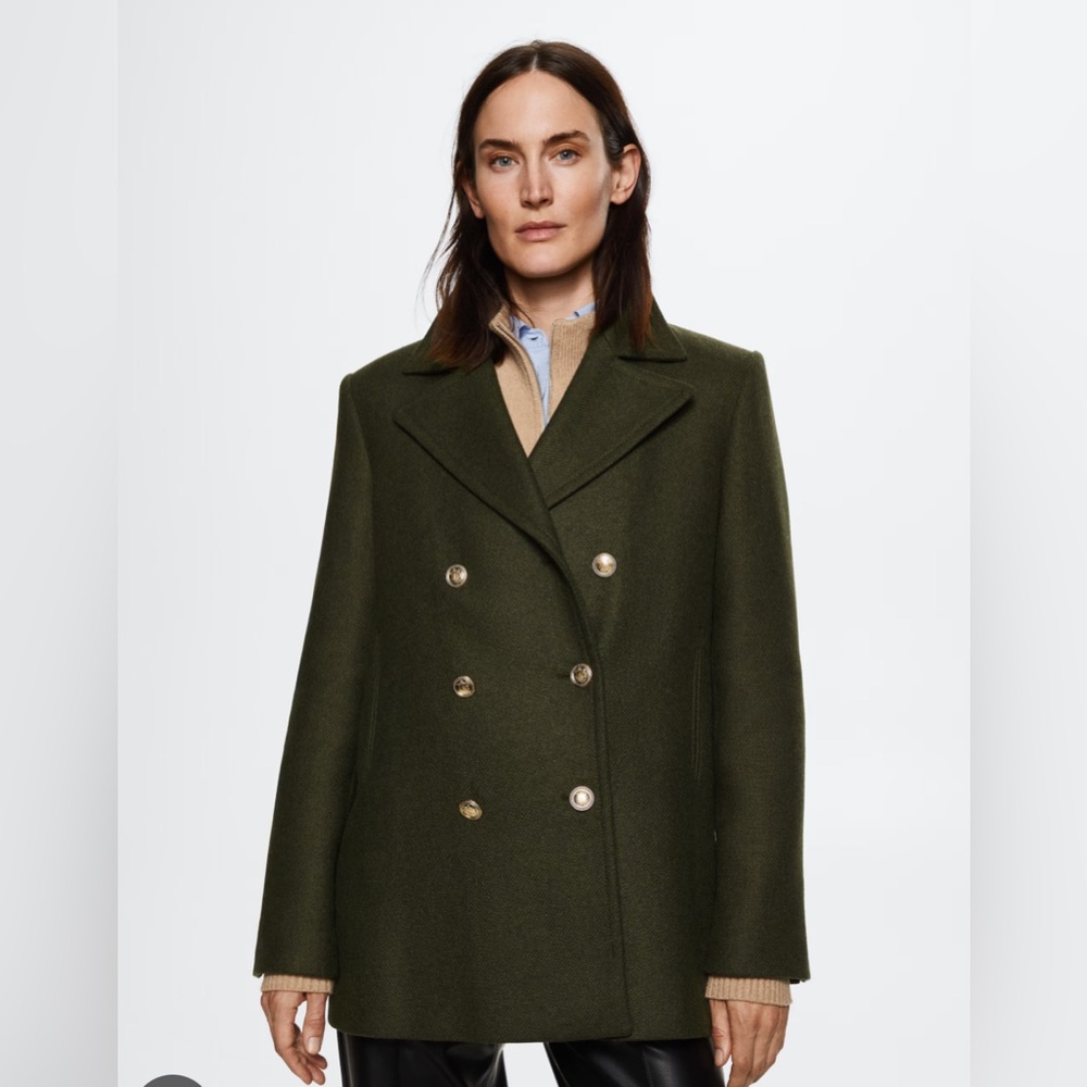 Mango double-breasted coat with gold buttons NWT!